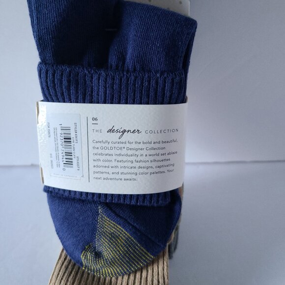 WOMENS GOLD TOE TURN CUFF MIDI CREW SOCKS LIMITED DESIGNER COLLECTOR EDITION - Picture 8 of 9